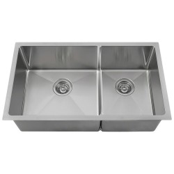 14 Gauge Double Bowl 3/4" Stainless Steel Sink